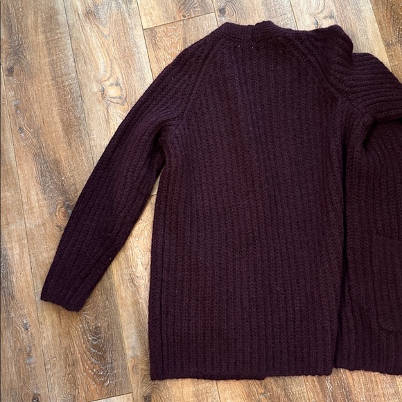 Vince Chunky Cardigan Sweater deep plum alpaca blend small - Picture 6 of 6